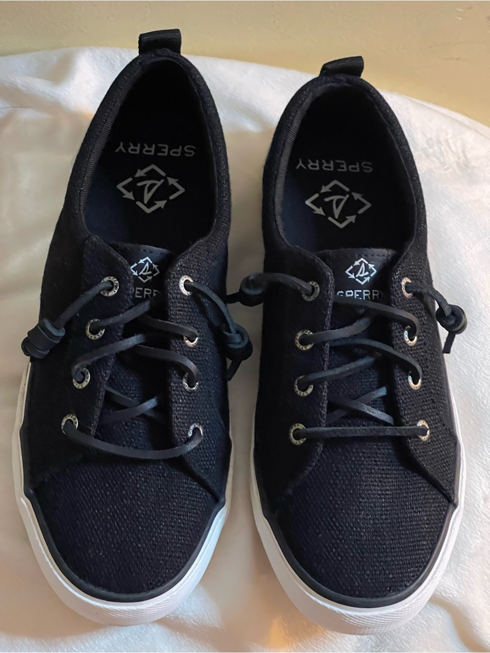 Sperry black women’s top sider shoes